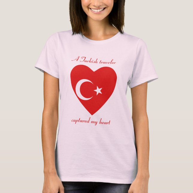 T-shirt d'amoureux de drapeau de la Turquie (Devant)