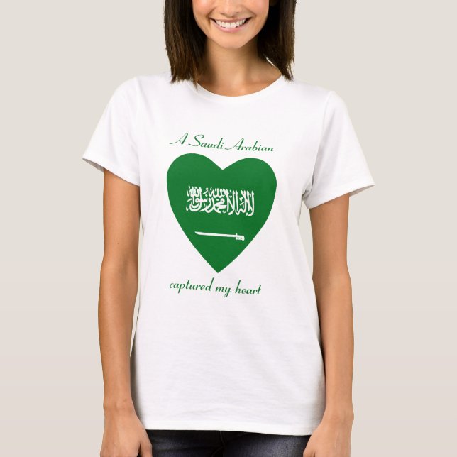 T-shirt d'amoureux de drapeau de l'Arabie Saoudite (Devant)