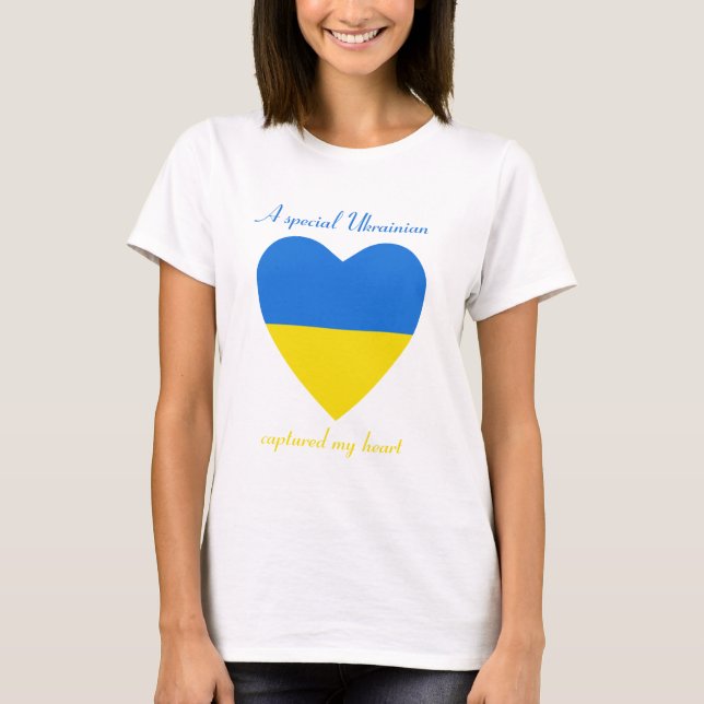 T-shirt d'amoureux de drapeau de l'Ukraine (Devant)