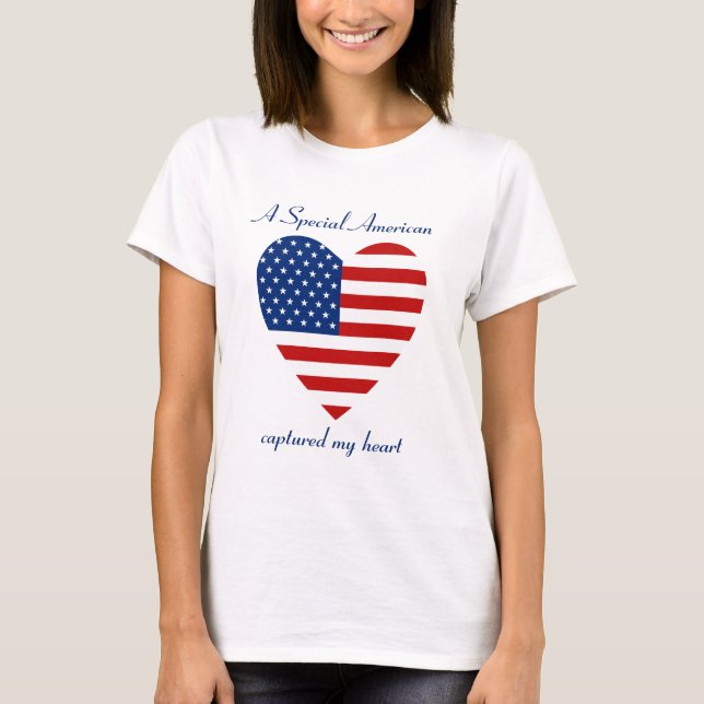 T-shirt d'amoureux de drapeau des Etats-Unis (Devant)
