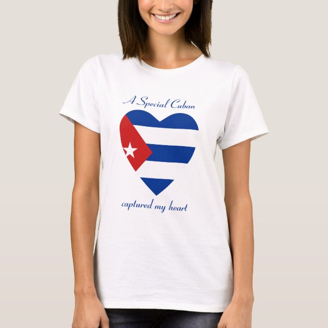 T-shirt d'amoureux de drapeau du Cuba (Devant)