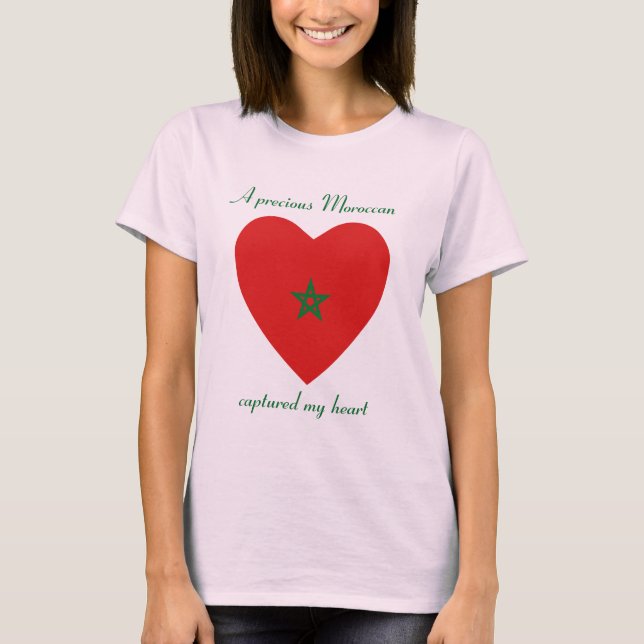 T-shirt d'amoureux de drapeau du Maroc (Devant)