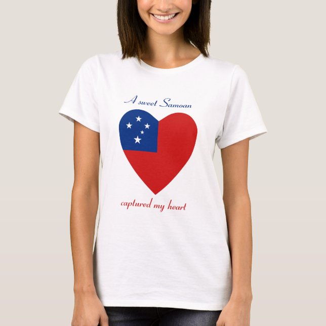 T-shirt d'amoureux de drapeau du Samoa (Devant)