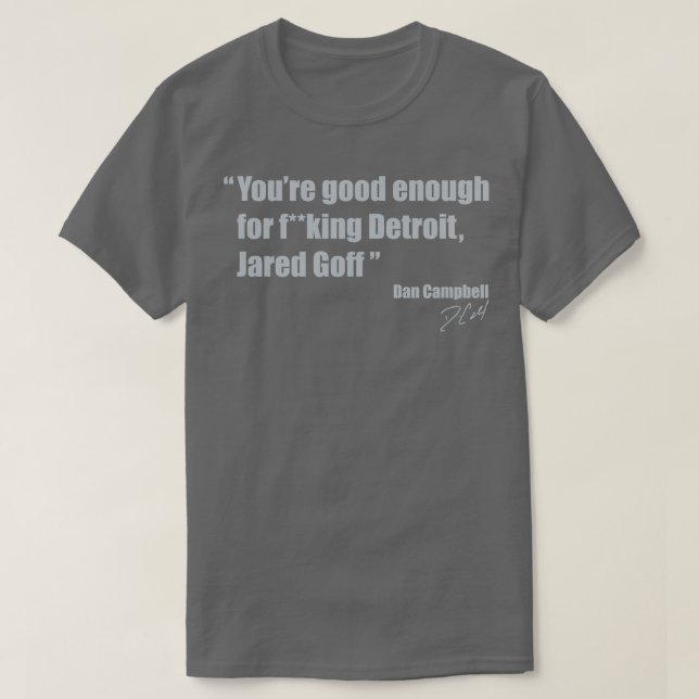 T-shirt Dan Campbell à Jared Goff (Design devant)
