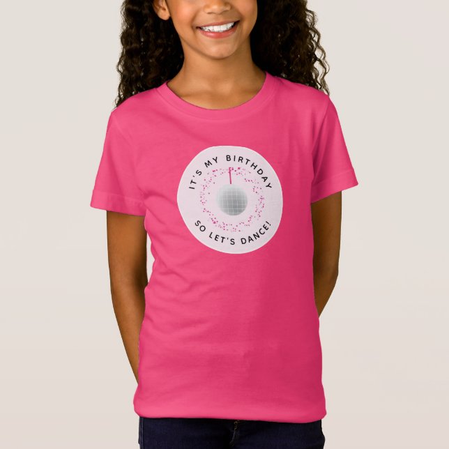 T-Shirt Dance Disco Ball Party Personnalisé Rose Black Par (Devant)