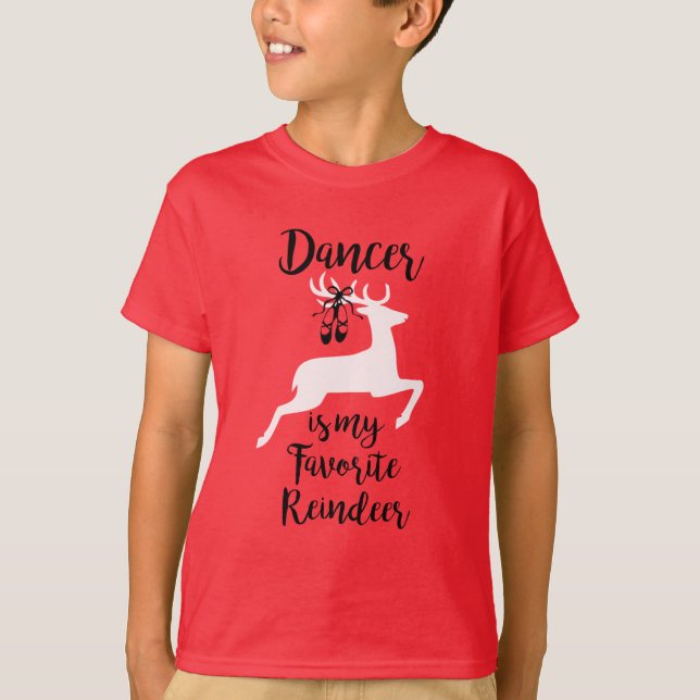 T-shirt Dancer est ma chemise préférée Reindeer Kids (Devant)