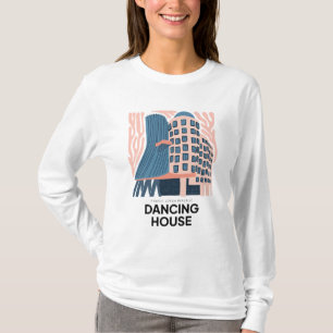 T-shirt Dancing House Prague Voyage abstrait tchèque flora