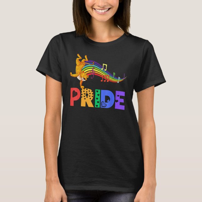 T-shirt Dancing Leopard Pride Dad Rainbow Men Women Girls  (Devant)