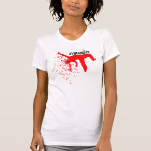 T-shirt Dancing Man, Red Silhouette Music Concept Design 2