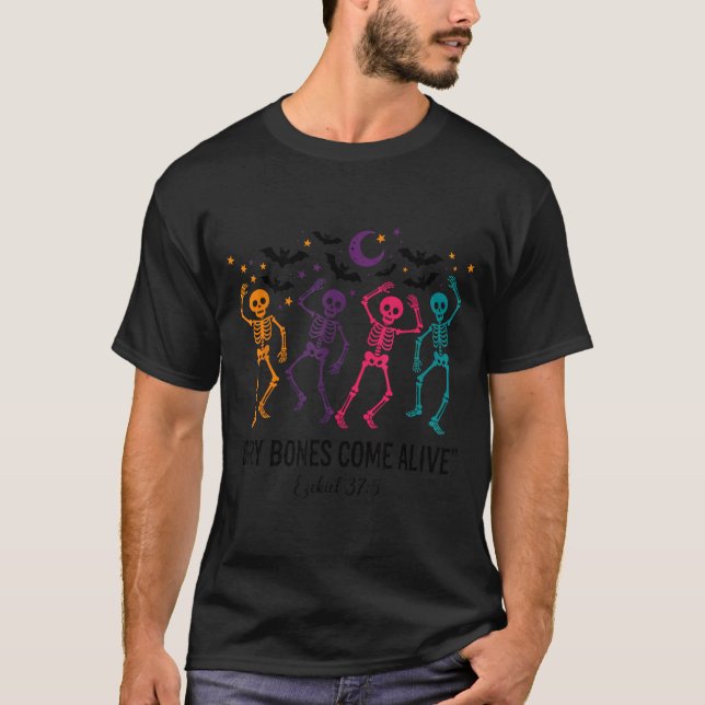 T-shirt Dancing Skeleton Dry Bones Come Alive Christian Ha (Devant)