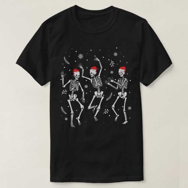 T-shirt Dancing Skeleton Noël 2021 Éffrayant Funny Chris (Design devant)