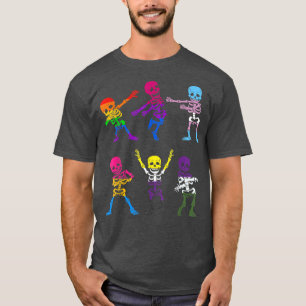 T-shirt Dancing Skeletons LGBT Gay pride Rainbow Men Femme