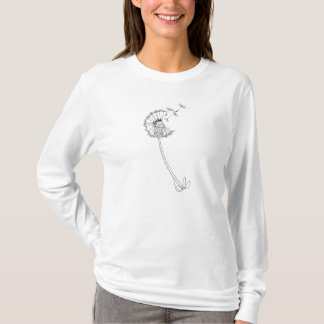 T-shirt dandelion lineal floral art