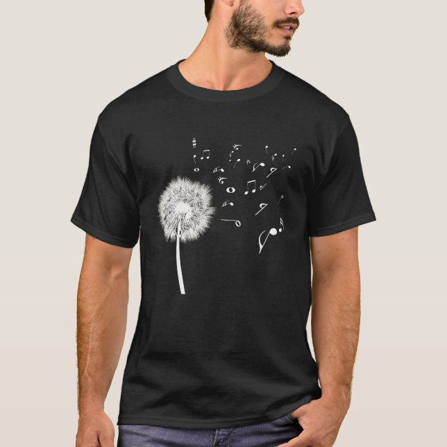 T-shirt Dandelion Shirt Music Note Shirt Music Lover Tshir (Devant)