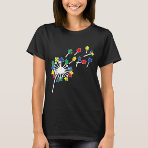 T-shirt Dandelions Puzzle Pièces Sensibilisation sur l'aut