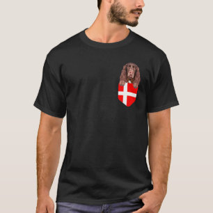 T-shirt Danemark Drapeau Champ Chien Espagnol Dans Poche
