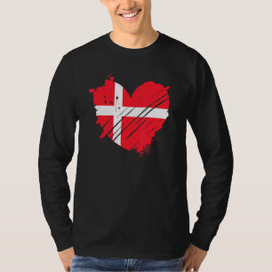 T-shirt Danemark Drapeau I Love Danemark Il Est Dans Mon A
