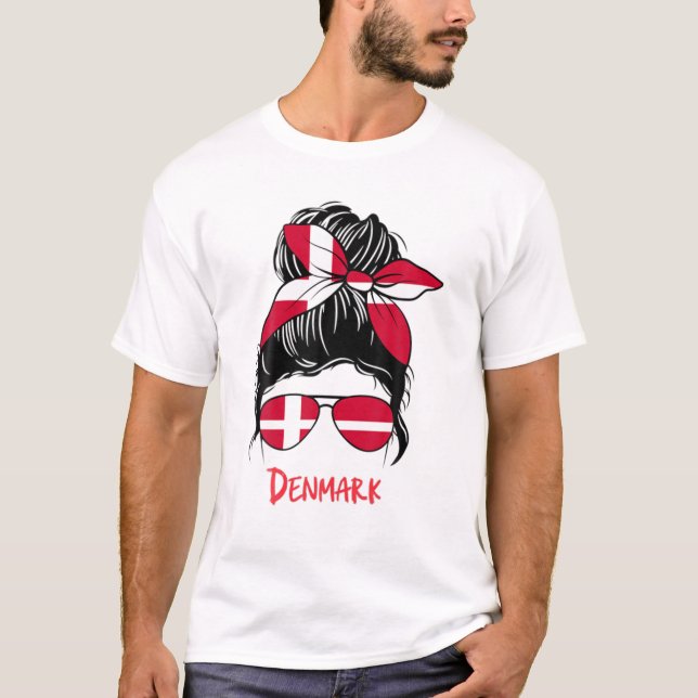 T-shirt Danemark Girl, Danemark Drapeau, Danemark Patrimoi (Devant)