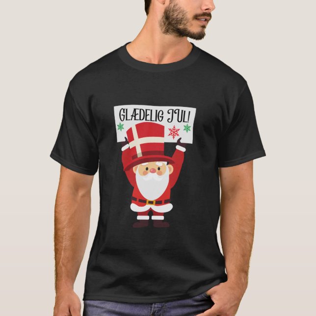T-shirt Danemark Gl delig Jul Danois Joyeux Noël Gl del (Devant)