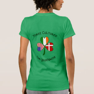 T-shirt Danemark Irlande États-Unis Trèfle personnalisé po