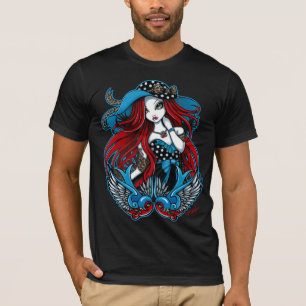 T-shirt d'ange de tatouage d'hirondelle de