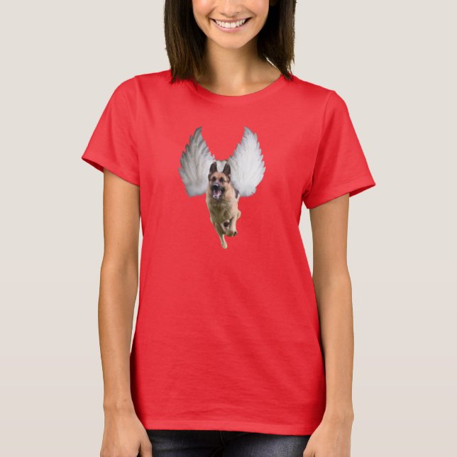 T-shirt d'ange du berger allemand des femmes (Devant)