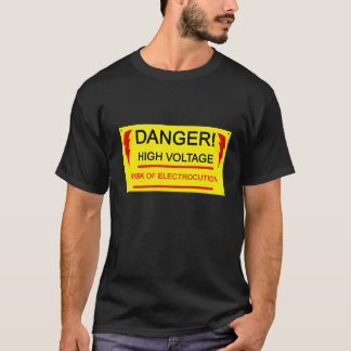 T-shirt Danger, high voltage tee