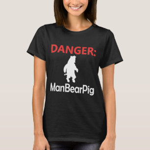 T-shirt Danger Homme Ours Cochon Mélange ferme Animal