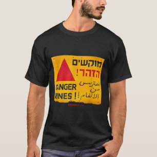 T-shirt Danger Landmines Se Connecte En Anglais, Hébreu &a