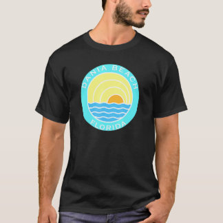 T-shirt Dania Beach Floride Retro Sunset