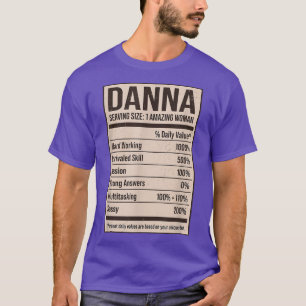 T-shirt Danna Nutrition Facts Nom Pseudo Alias Titre Fr