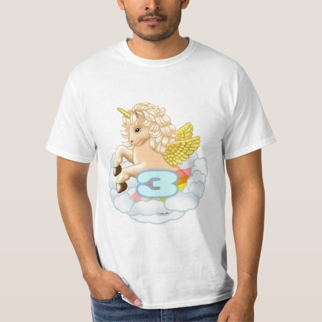 T-shirt d'anniversaire de 3 ans de la Unicorne (Devant)