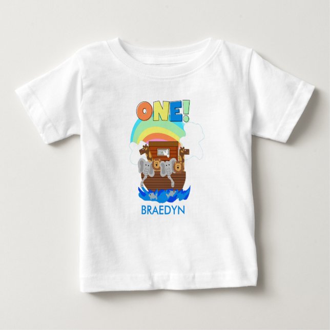 T-shirt d'anniversaire de bébé de l'arche de Noé (Devant)