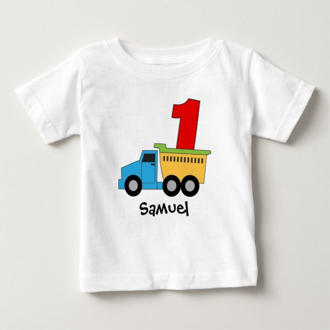T-shirt d'anniversaire de camion à benne (Devant)
