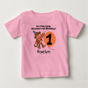 T-shirt d'anniversaire de petit singe de Raelyn