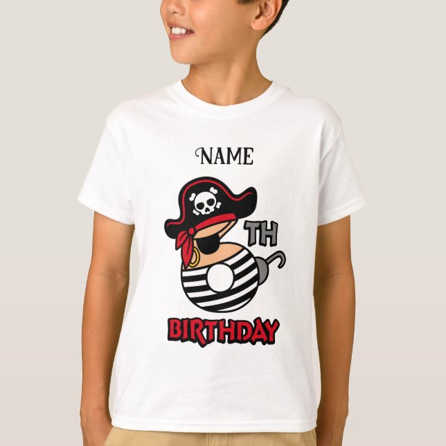 T-shirt d'anniversaire de pirate personnalisé (Devant)
