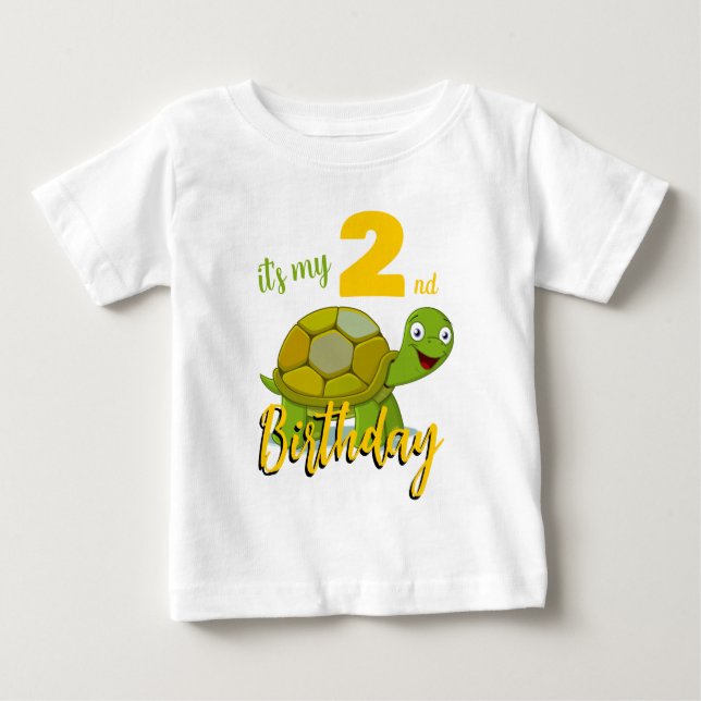 T-shirt d'anniversaire de tortue personnalisée (Devant)