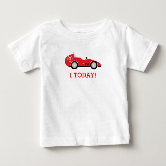 T-shirt d'anniversaire de voiture de course (Devant)