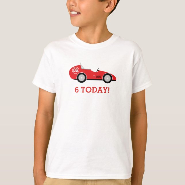 T-shirt d'anniversaire de voiture de course (Devant)