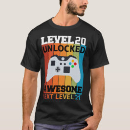 T-shirt d'anniversaire déverrouillé de niveau 20