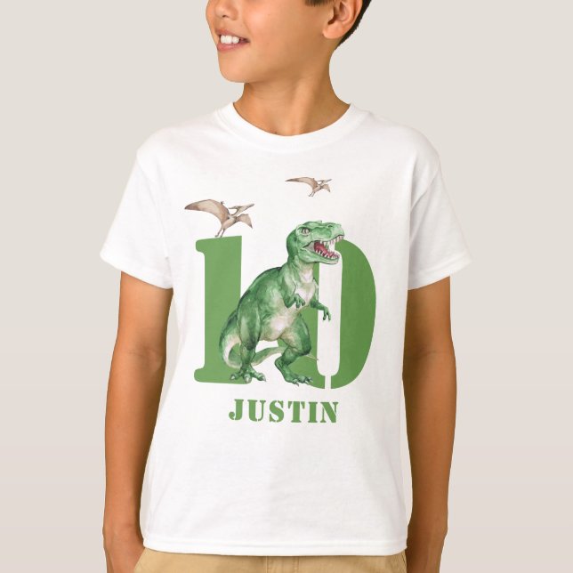 T-shirt d'anniversaire Dinosaur T Rex (Devant)