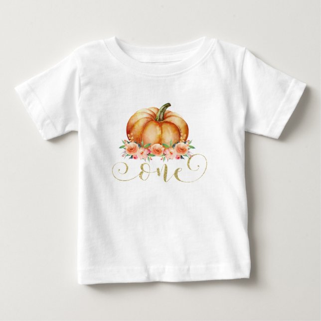 T-shirt d'anniversaire du citrouille floral des (Devant)