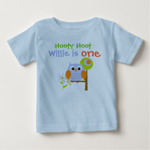 T-shirt d'anniversaire personnalisé par hibou de