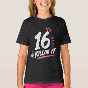 T-shirt d'anniversaire pour adolescente de 16 ans