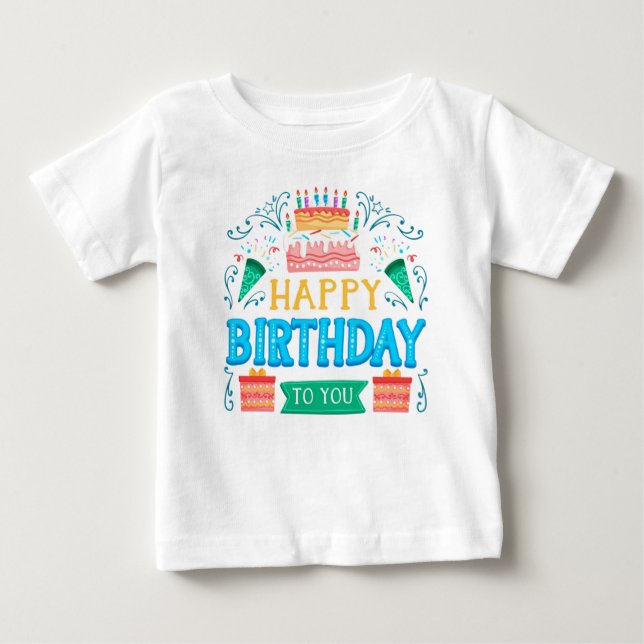 t-shirt d'anniversaire pour bébé (Devant)