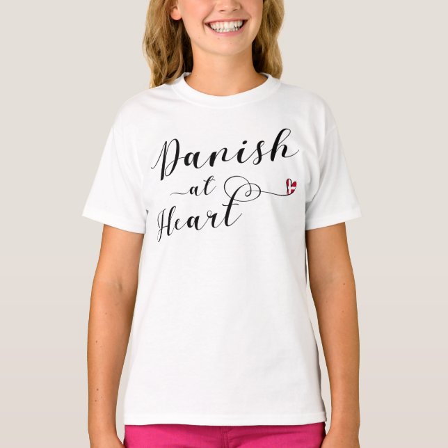 T-shirt Danois Au Tee - shirt Du Coeur, Danemark (Devant)