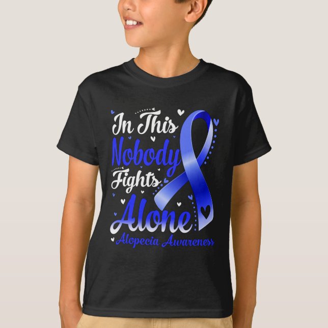 T-shirt Dans cette famille personne ne combat seul Alopeci (Devant)