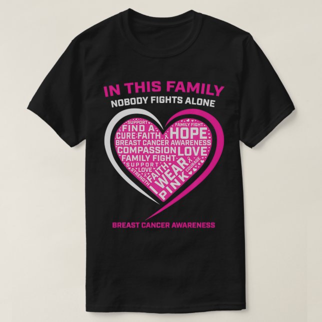 T-shirt Dans Cette Famille, Personne Ne Lutte Seul Cancer  (Design devant)