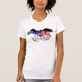 T-shirt Dans Dieu nous faisons confiance, blanc et bleu