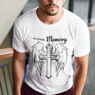 T-shirt Dans la mémoire aimante Aile de croix et d'anges